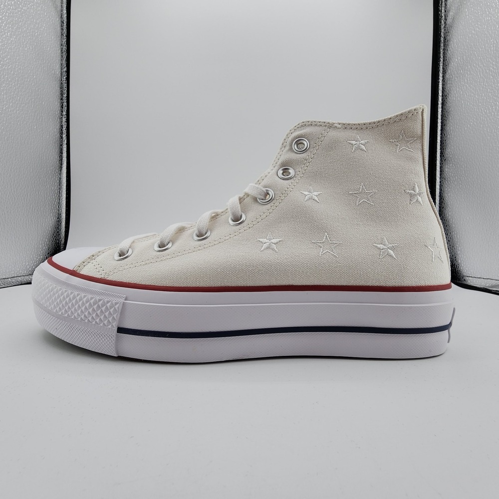 Converse Chuck Taylor All Star Lift Platform Womens 9 Vintage White Stars NEW - Picture 5 of 10